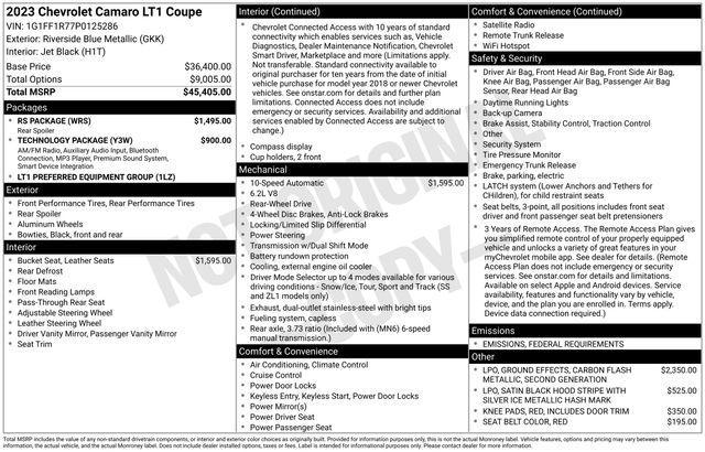 used 2023 Chevrolet Camaro car, priced at $37,171