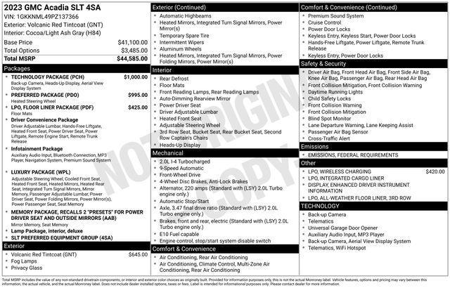 used 2023 GMC Acadia car, priced at $29,940