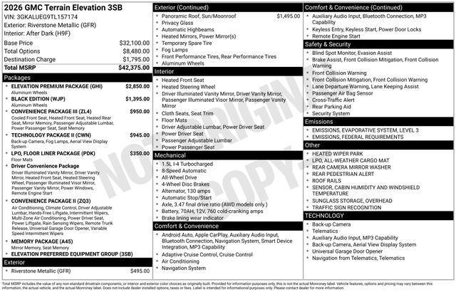 used 2026 GMC Terrain car, priced at $29,999