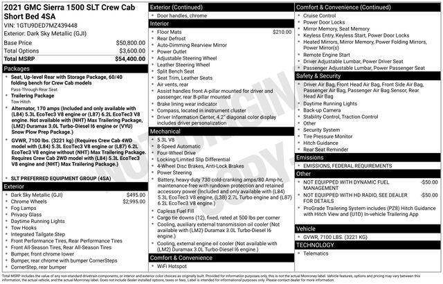 used 2021 GMC Sierra 1500 car, priced at $37,603