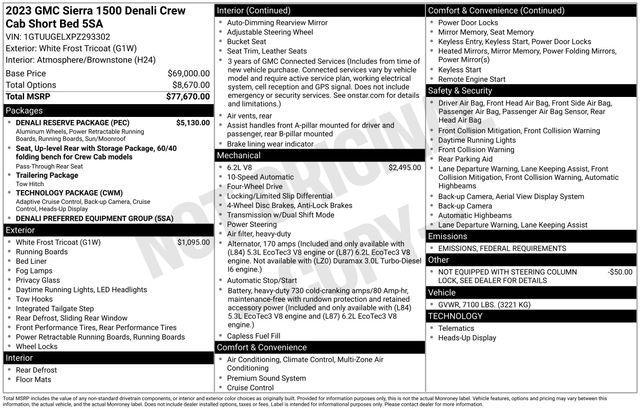 used 2023 GMC Sierra 1500 car, priced at $55,626