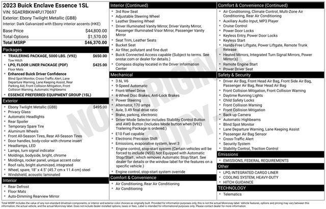 used 2023 Buick Enclave car, priced at $32,786