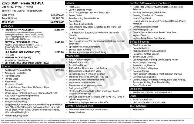 used 2020 GMC Terrain car, priced at $22,290