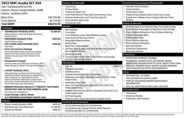 used 2023 GMC Acadia car, priced at $36,095