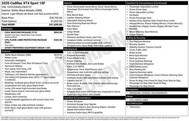 used 2020 Cadillac XT4 car, priced at $23,577