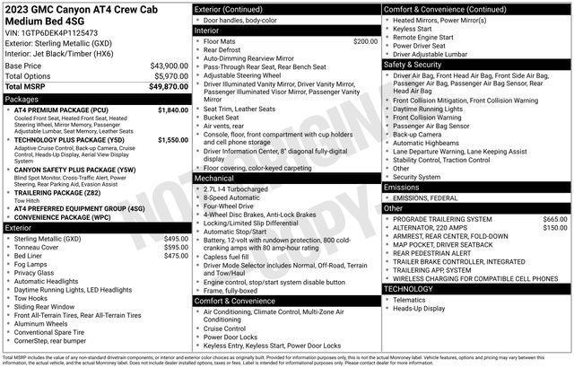 used 2023 GMC Canyon car, priced at $42,684