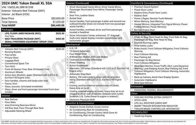 used 2024 GMC Yukon XL car, priced at $73,698