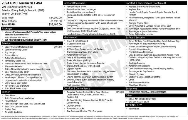 used 2024 GMC Terrain car, priced at $29,494