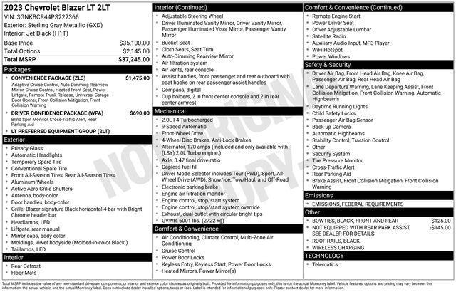used 2023 Chevrolet Blazer car, priced at $25,172