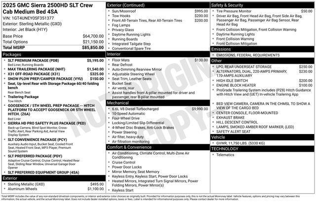 new 2025 GMC Sierra 2500 car, priced at $85,500