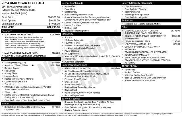 used 2024 GMC Yukon XL car, priced at $61,099