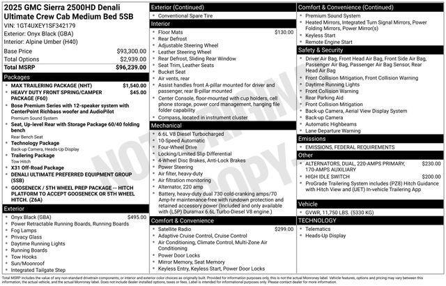 new 2025 GMC Sierra 2500 car, priced at $98,434