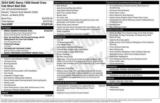 used 2024 GMC Sierra 1500 car, priced at $57,305