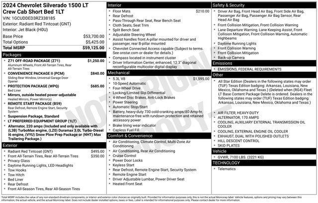 used 2024 Chevrolet Silverado 1500 car, priced at $46,243