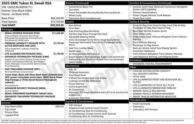 new 2025 GMC Yukon XL car, priced at $101,165