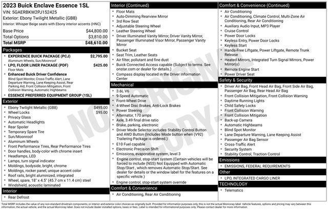 used 2023 Buick Enclave car, priced at $38,234