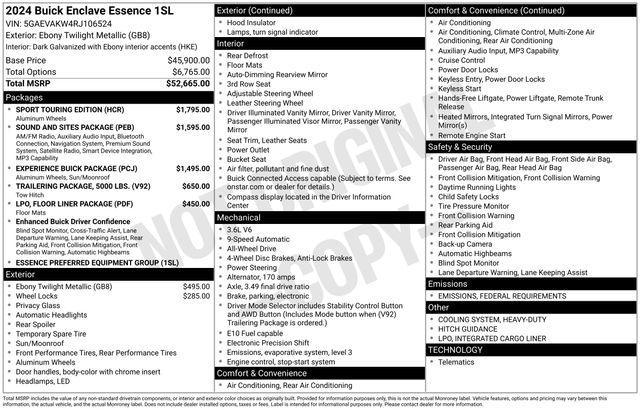used 2024 Buick Enclave car, priced at $39,010