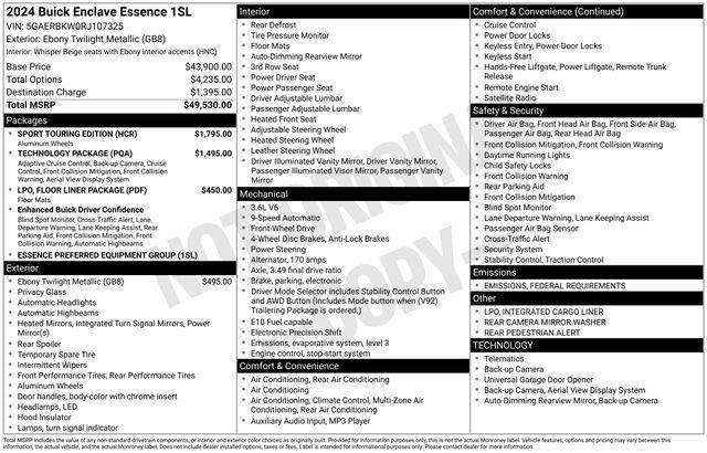 used 2024 Buick Enclave car, priced at $36,540