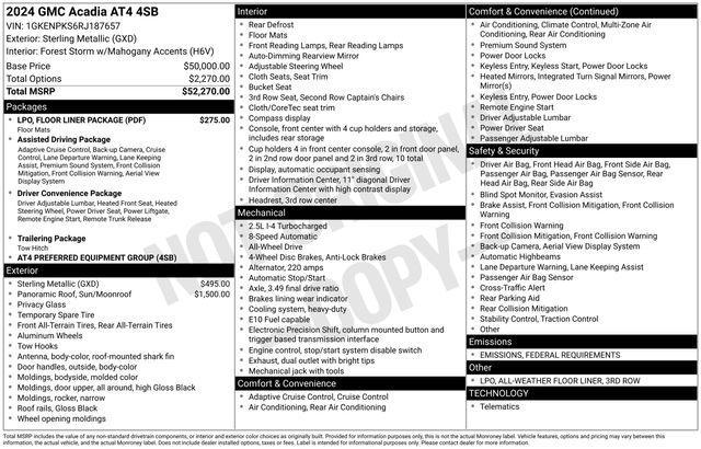 used 2024 GMC Acadia car, priced at $46,693