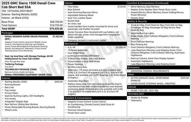 new 2025 GMC Sierra 1500 car, priced at $74,461