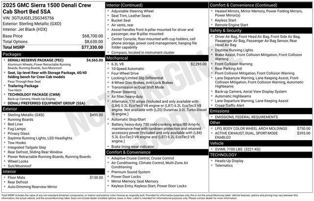 new 2025 GMC Sierra 1500 car, priced at $72,904