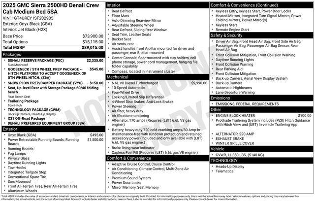 new 2025 GMC Sierra 2500 car, priced at $88,910
