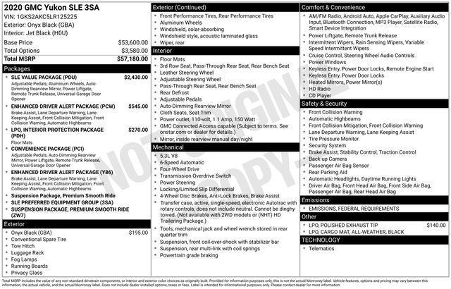 used 2020 GMC Yukon car, priced at $32,802