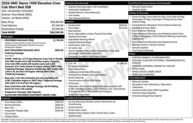 new 2026 GMC Sierra 1500 car, priced at $61,100