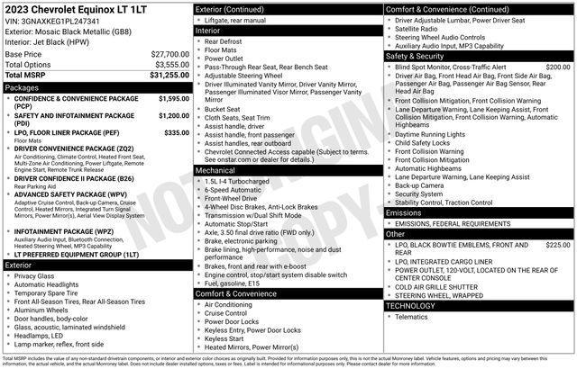 used 2023 Chevrolet Equinox car, priced at $22,831
