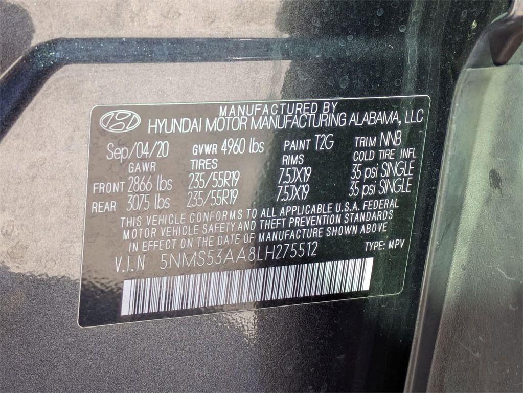 used 2020 Hyundai Santa Fe car, priced at $19,995