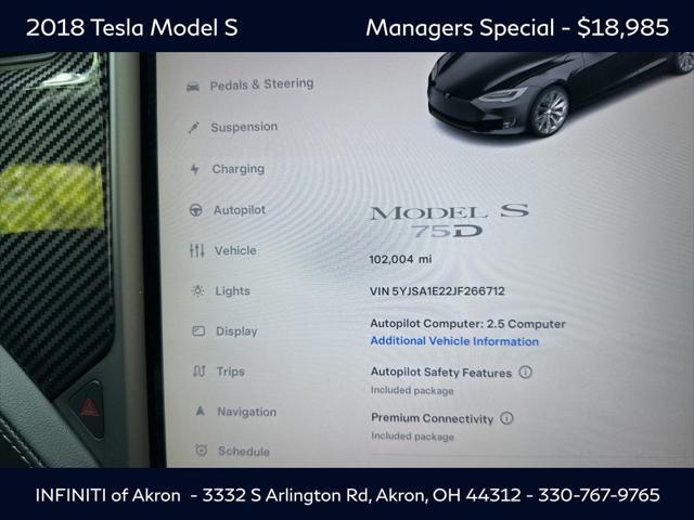 used 2018 Tesla Model S car, priced at $18,985