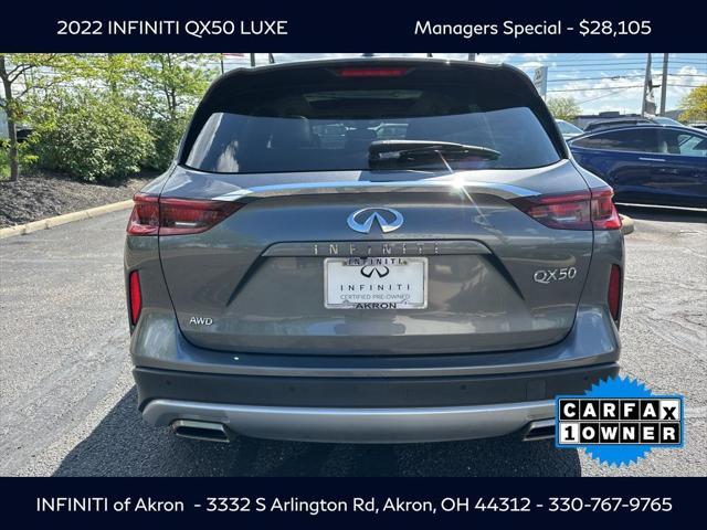 used 2022 INFINITI QX50 car, priced at $28,105