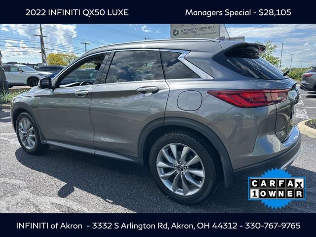 used 2022 INFINITI QX50 car, priced at $28,105