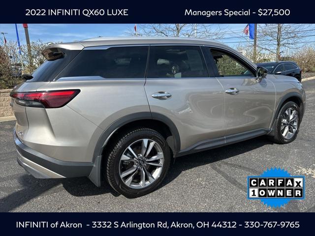 used 2022 INFINITI QX60 car, priced at $27,500