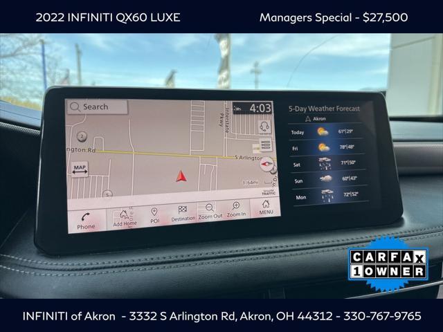 used 2022 INFINITI QX60 car, priced at $27,500