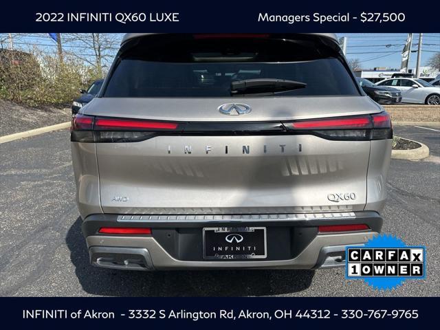 used 2022 INFINITI QX60 car, priced at $27,500