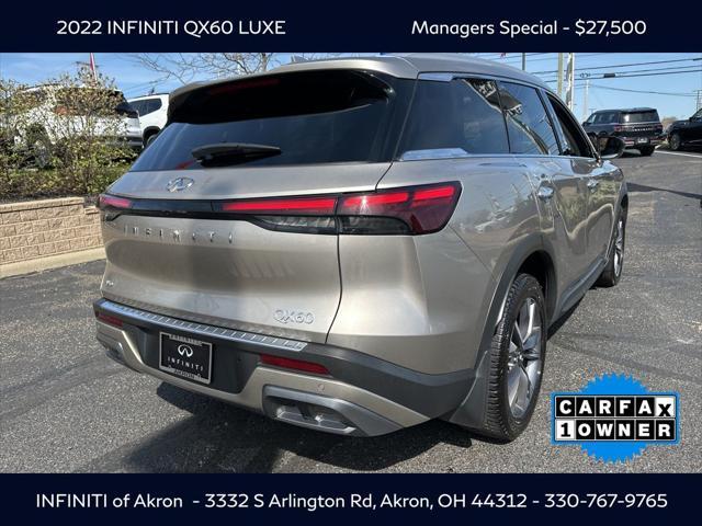 used 2022 INFINITI QX60 car, priced at $27,500