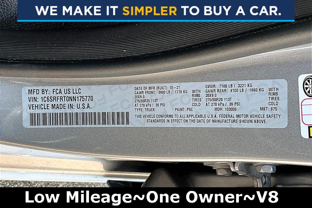 used 2022 Ram 1500 car, priced at $43,300