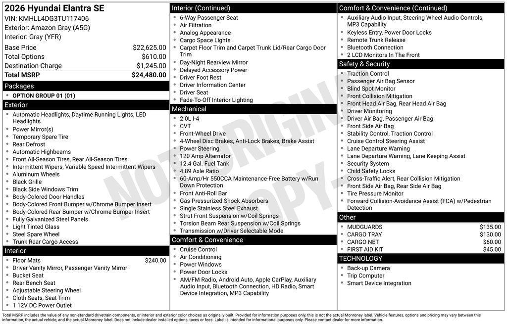 new 2026 Hyundai Elantra car