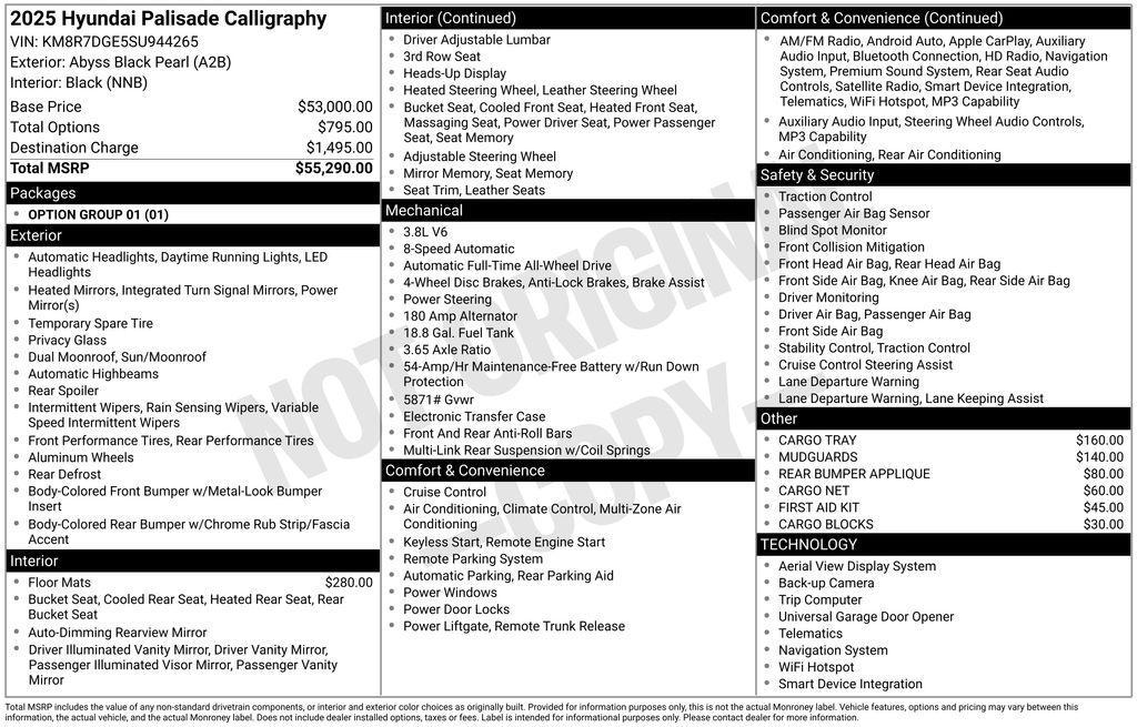 new 2025 Hyundai Palisade car, priced at $50,690