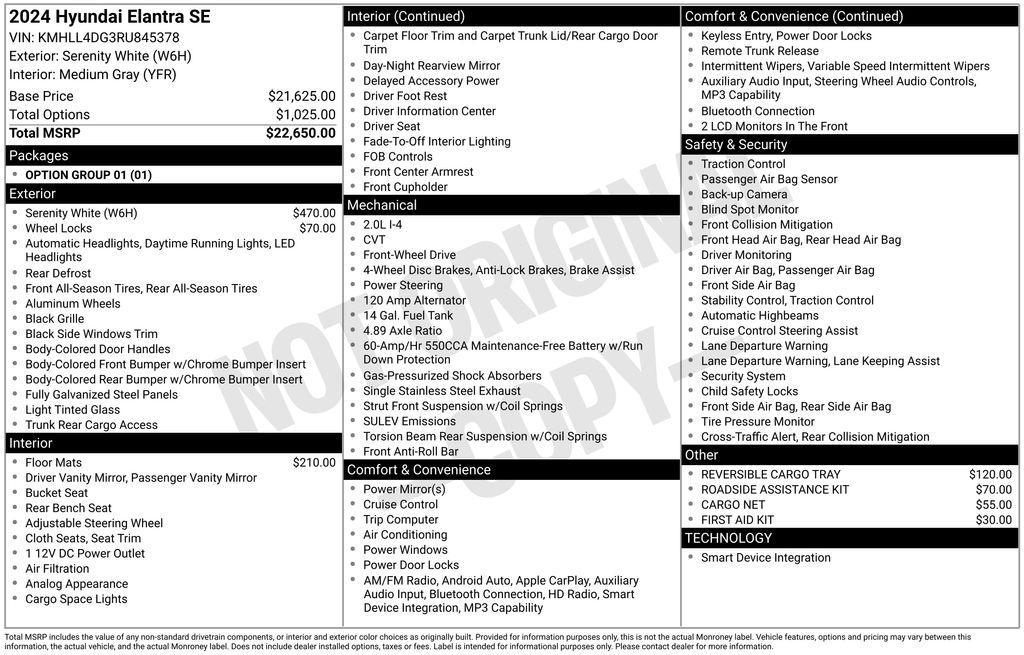 used 2024 Hyundai Elantra car, priced at $19,995