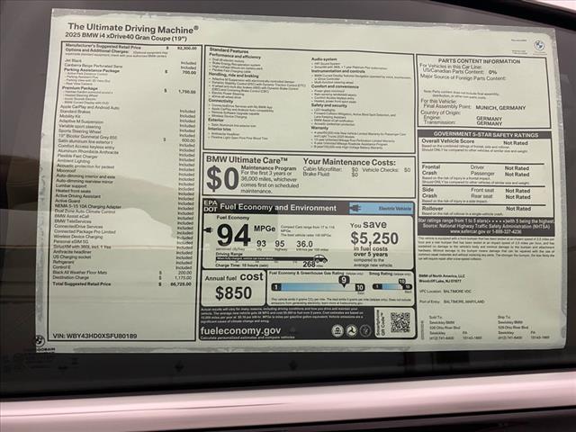 new 2025 BMW i4 Gran Coupe car, priced at $66,725
