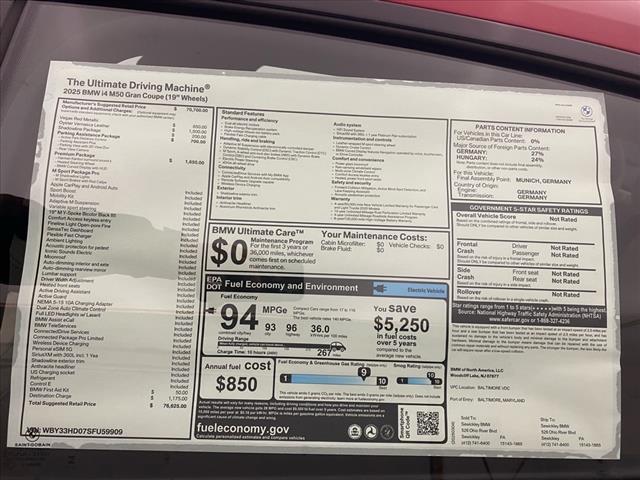 new 2025 BMW i4 Gran Coupe car, priced at $76,625