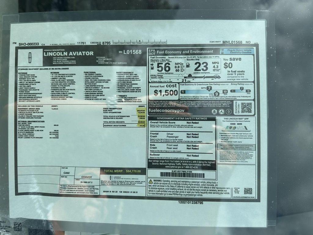 used 2021 Lincoln Aviator car, priced at $37,988