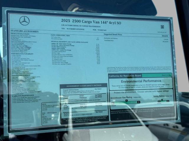 new 2025 Mercedes-Benz Sprinter 2500 car, priced at $64,448