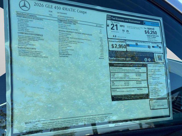 new 2026 Mercedes-Benz GLE 450 car, priced at $85,015