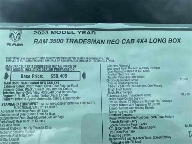 new 2023 Ram 3500 car, priced at $73,699