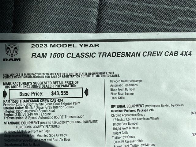 new 2023 Ram 1500 Classic car, priced at $43,383