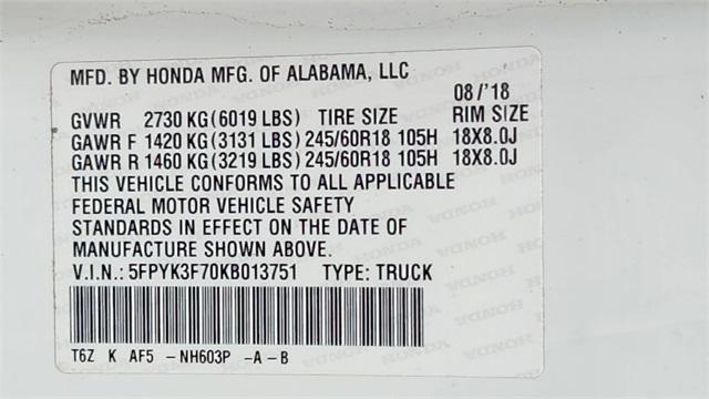 used 2019 Honda Ridgeline car, priced at $27,562