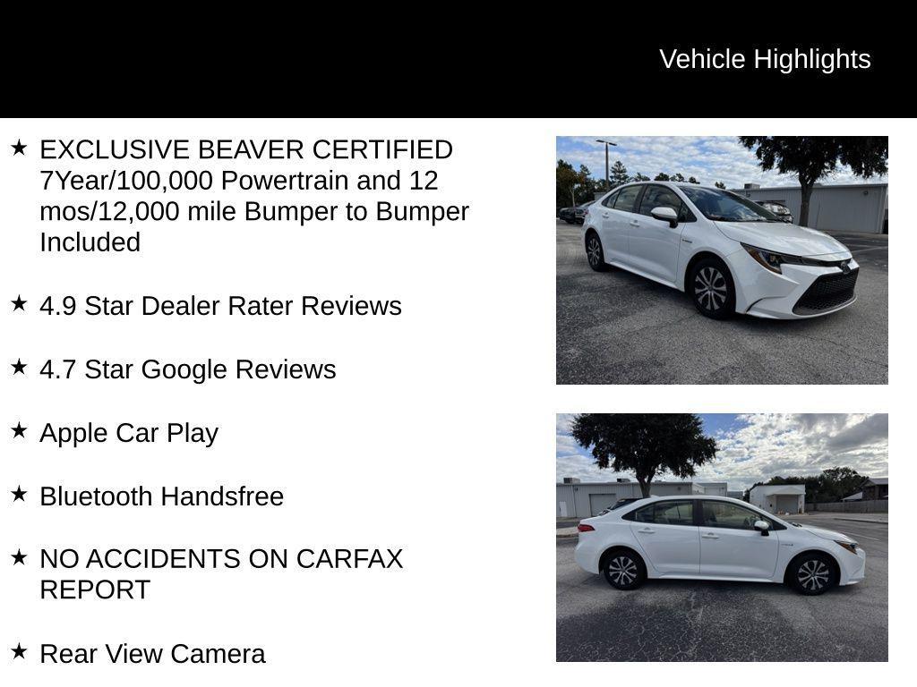 used 2020 Toyota Corolla Hybrid car, priced at $18,800